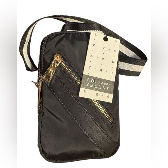Sol & Selene Unisex Accolade Convertible Black Belt & Crossbody bag - Picture 2 of 5
